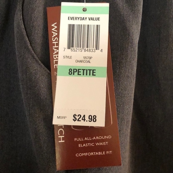 JM Collection Grey pull up trousers. - Picture 2 of 6